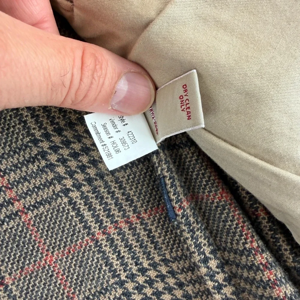 Vintage‎ BANANA REPUBLIC 2 Button Sports Coat Blazer Jacket 38 Brown Glen Check